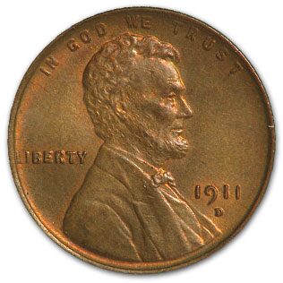 1911-D Lincoln Cent BU (Brown)