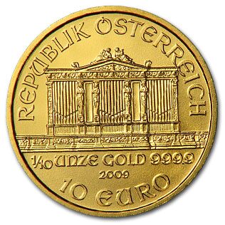 2009 Austria 1/10 oz Gold Philharmonic BU