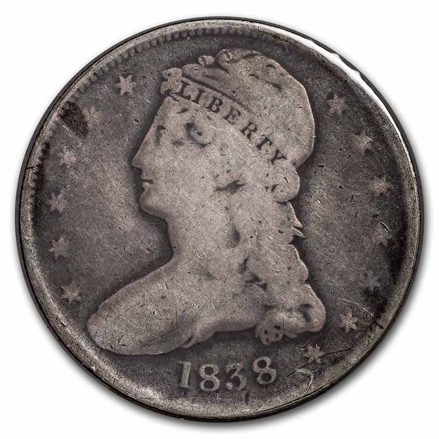 1838 Reeded Edge Half Dollar VG