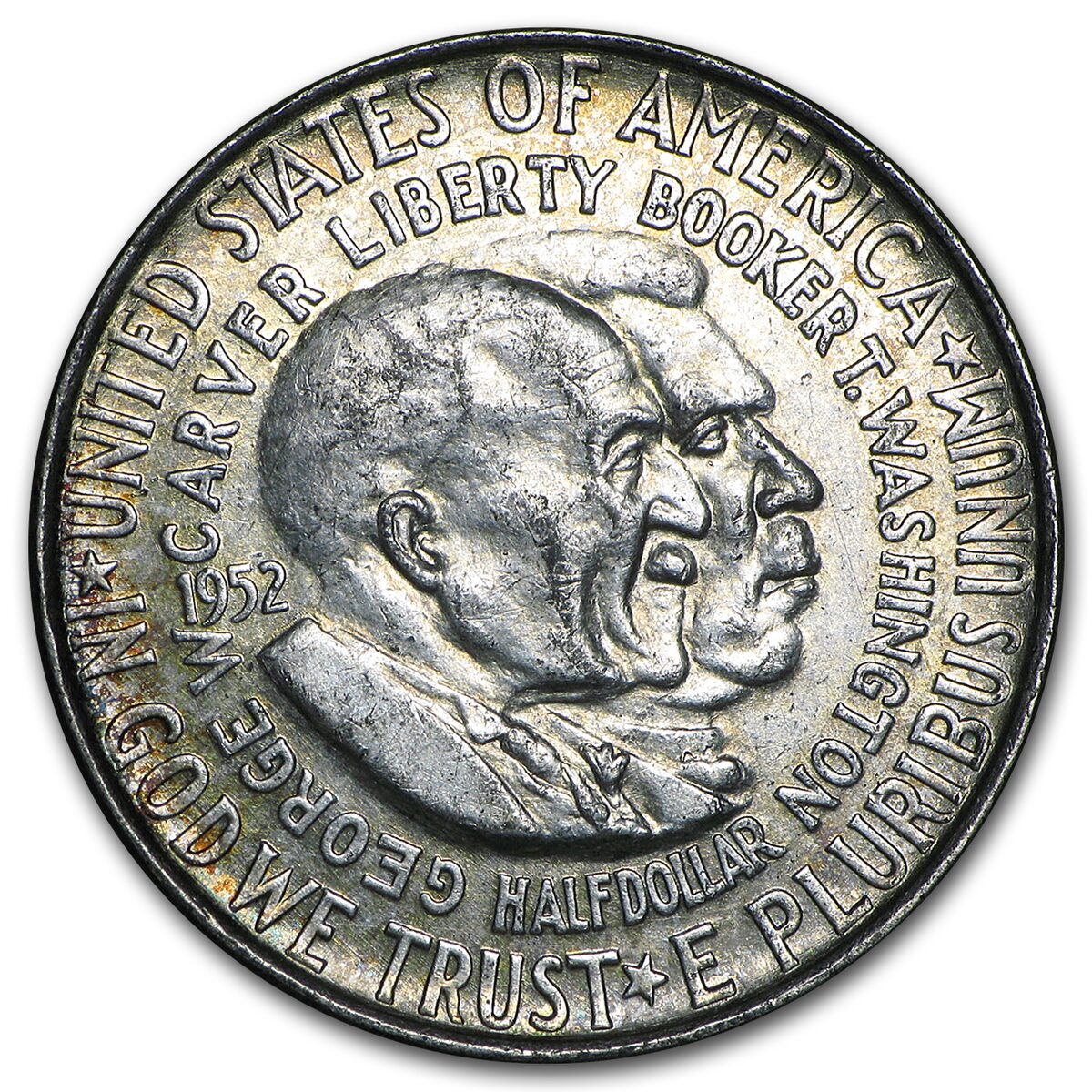 1951-54 P,D, or S Washington-Carver Half (Low Grade/Cleaned)