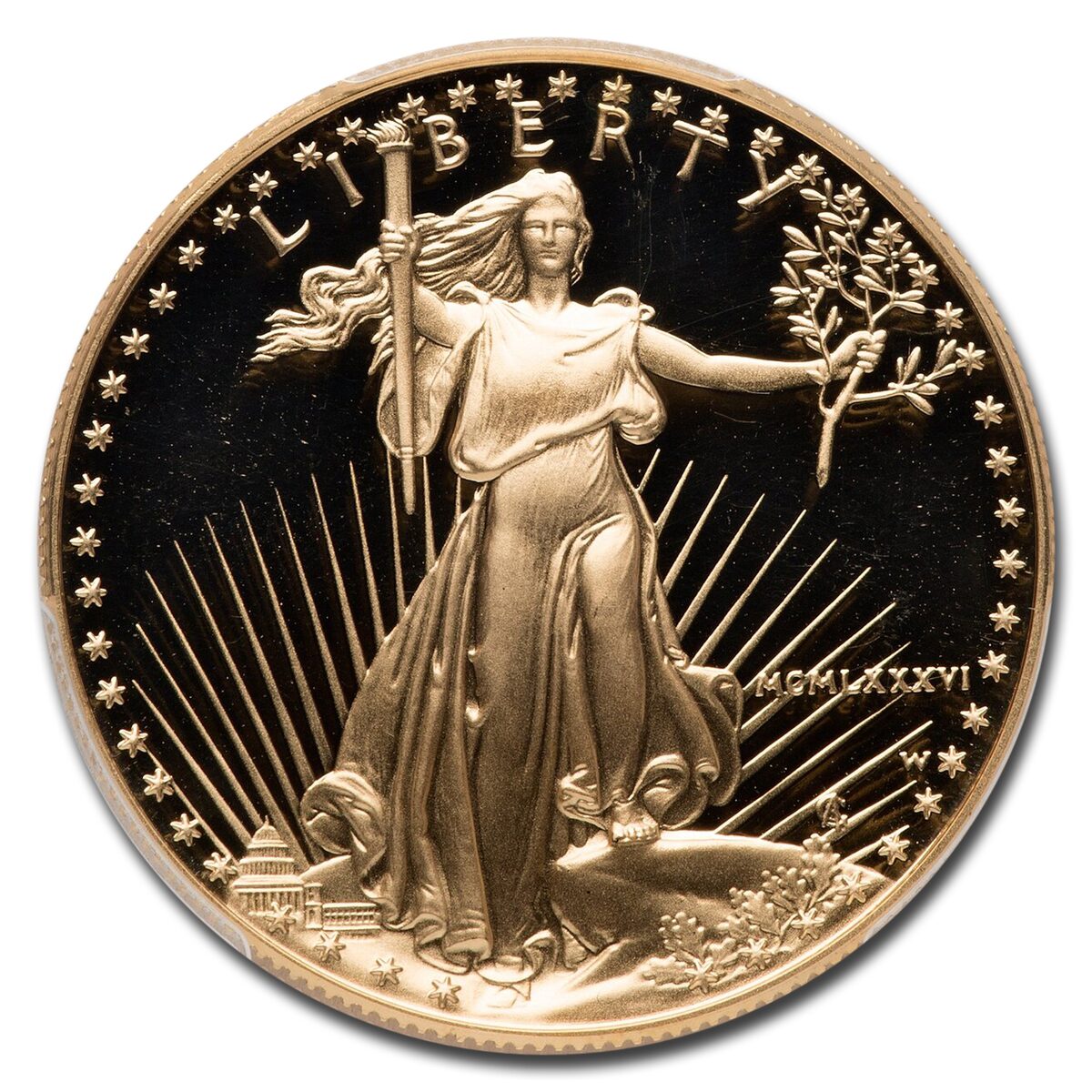 1986-W 1 oz Proof American Gold Eagle PR-70 PCGS