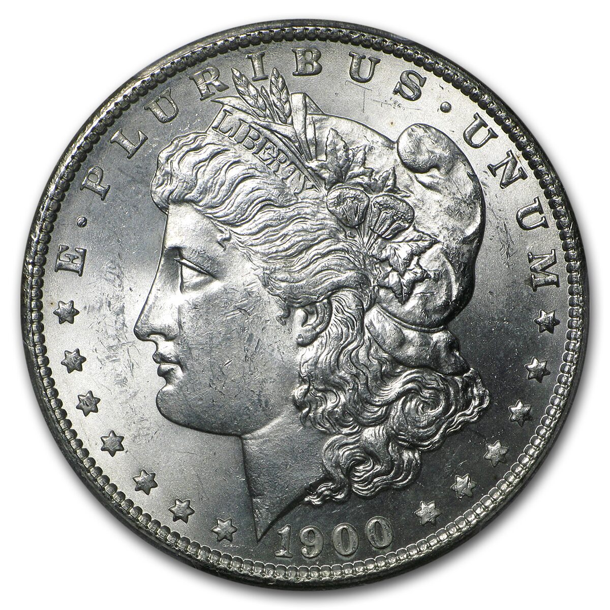 1900-S Stage Coach Silver Dollar BU PCGS