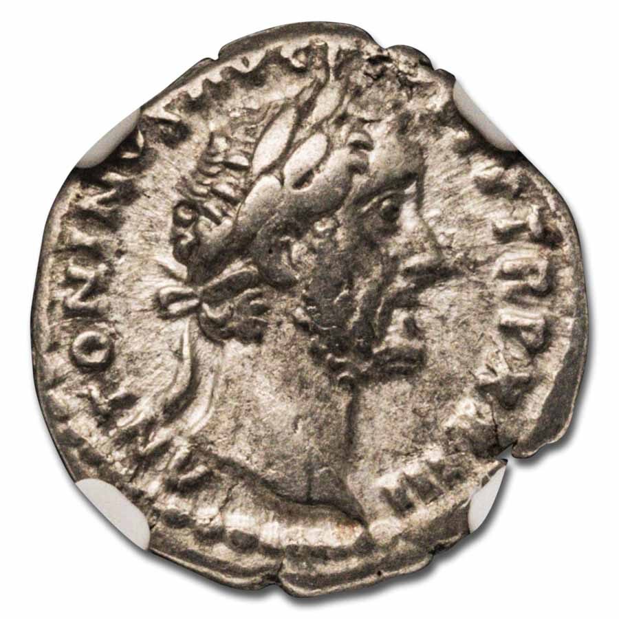 Roman AR Denarius Emperor Antoninus Pius (138-161 AD) VF NGC