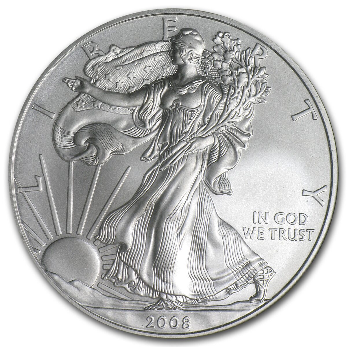 2008-W Burnished American Silver Eagle MS-69 NGC (Rev '07)