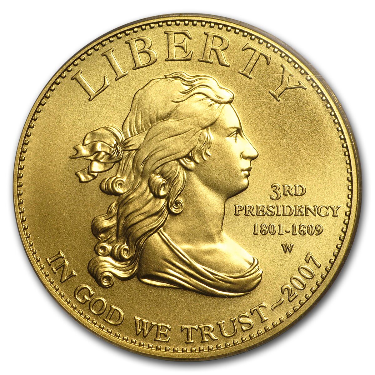 2007-W 1/2 oz Gold Jefferson's Liberty MS-70 PCGS