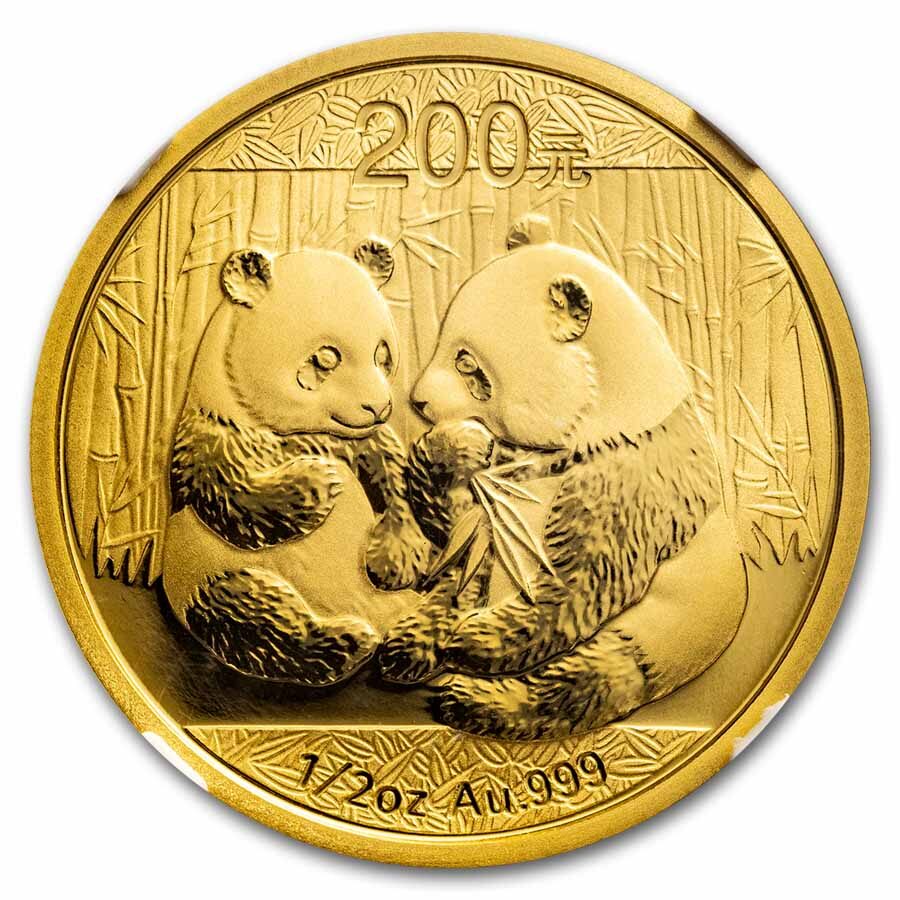 2009 China 1/2 oz Gold Panda MS-70 NGC