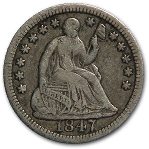 1847 Liberty Seated Half Dime VF