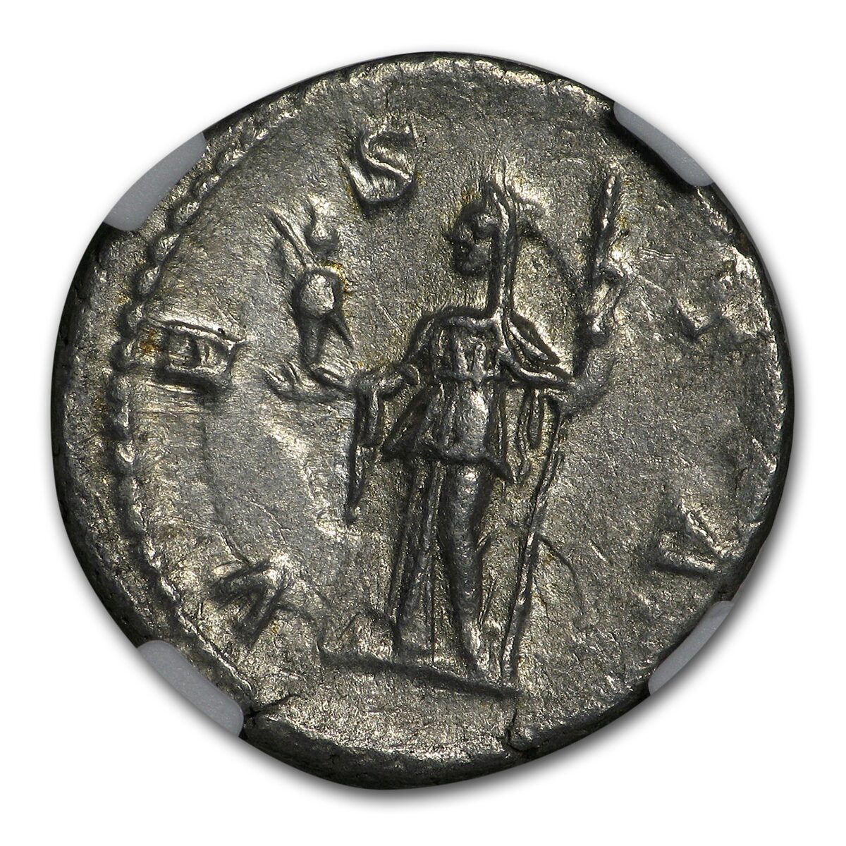 Roman Silver Denarius Julia Mamaea (222-235 AD) AU NGC