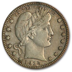1915-D Barber Quarter XF