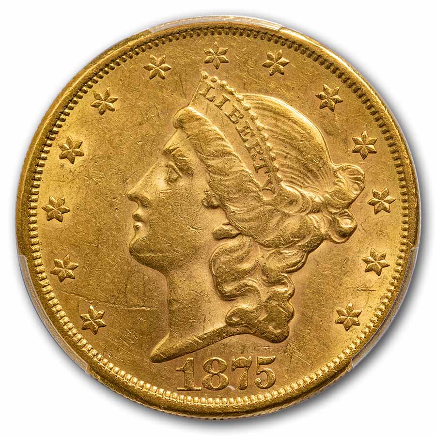 1875-CC $20 Liberty Gold Double Eagle AU-58 PCGS