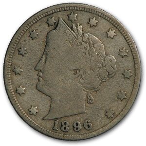 1896 Liberty Head V Nickel Fine
