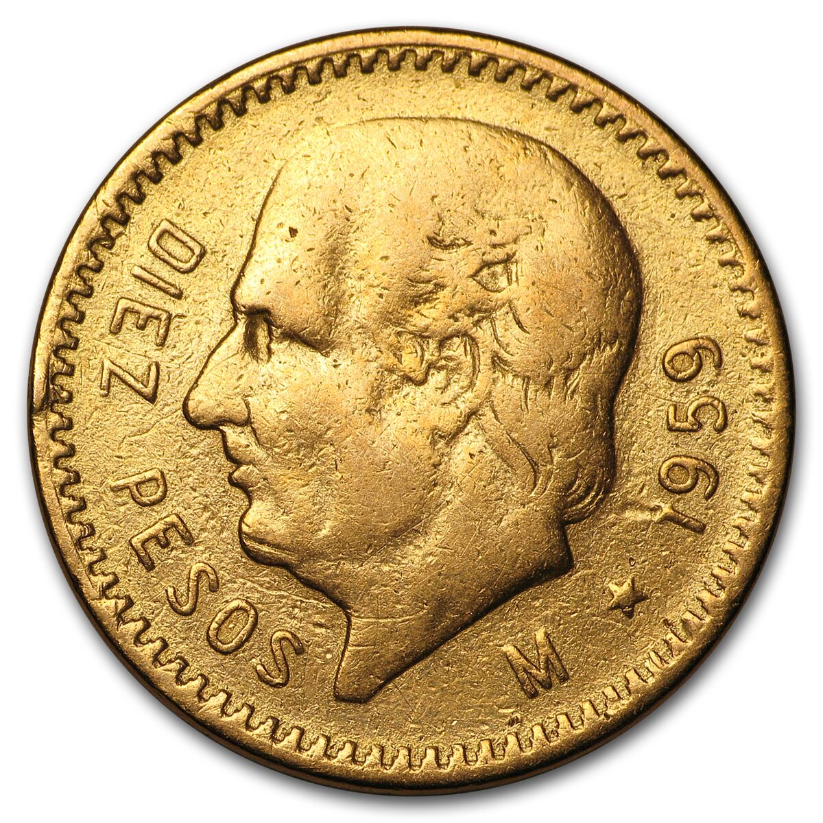 Mexico Gold 10 Pesos (Random Year) Culls