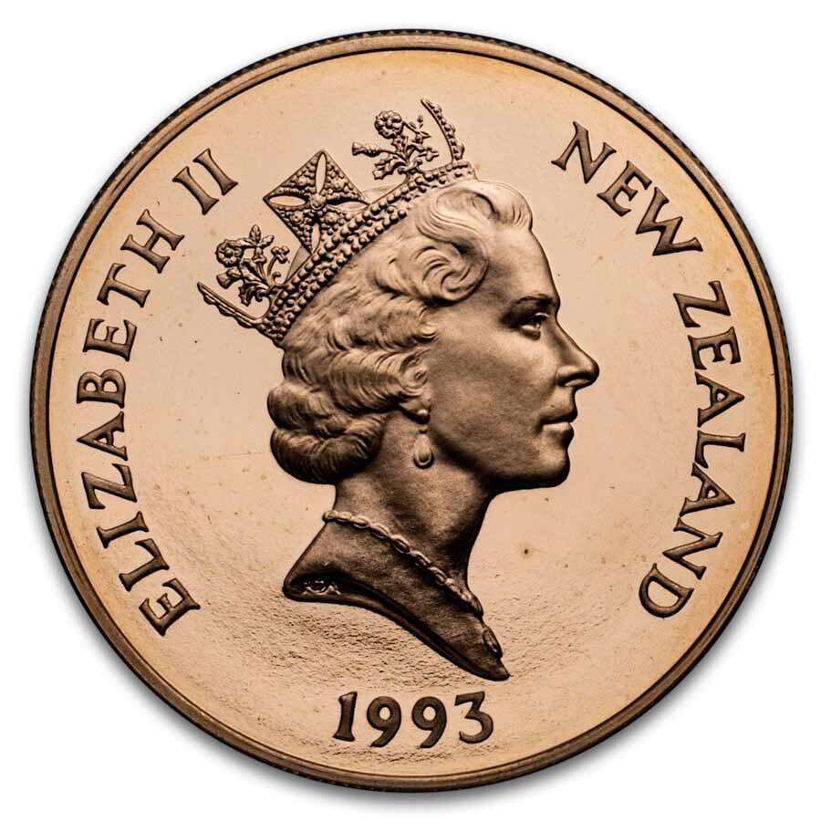 1993 New Zealand Proof Gold $5 Coronation Anniversary