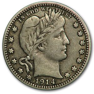 1914-D Barber Quarter XF