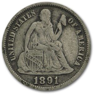 1891-O Liberty Seated Dime Fine