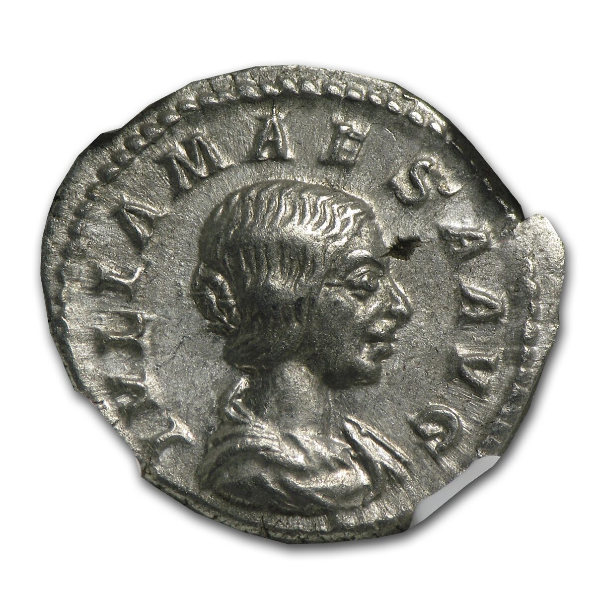 Roman Silver Denarius Julia Maesa (218-224/5 AD) AU NGC