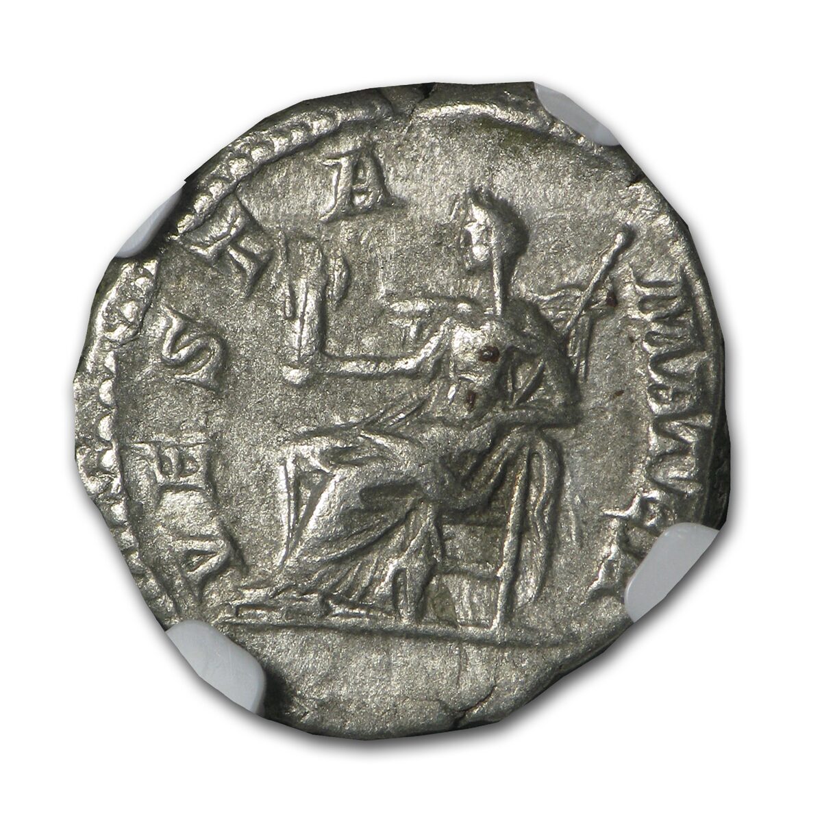 Roman Silver Denarius Julia Domna (193-211 AD) Ch-XF NGC (Random)