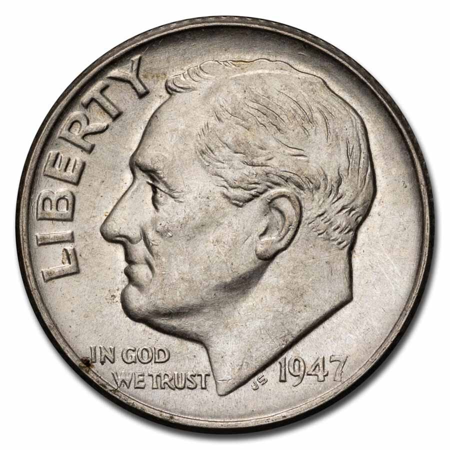 1947 Roosevelt Dime AU