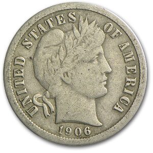 1906-D Barber Dime Fine