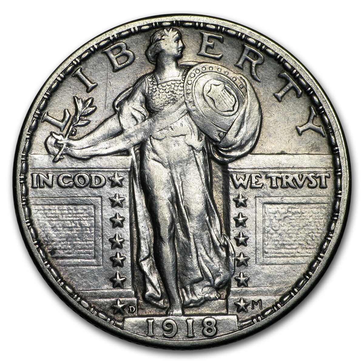 1918-D Standing Liberty Quarter AU