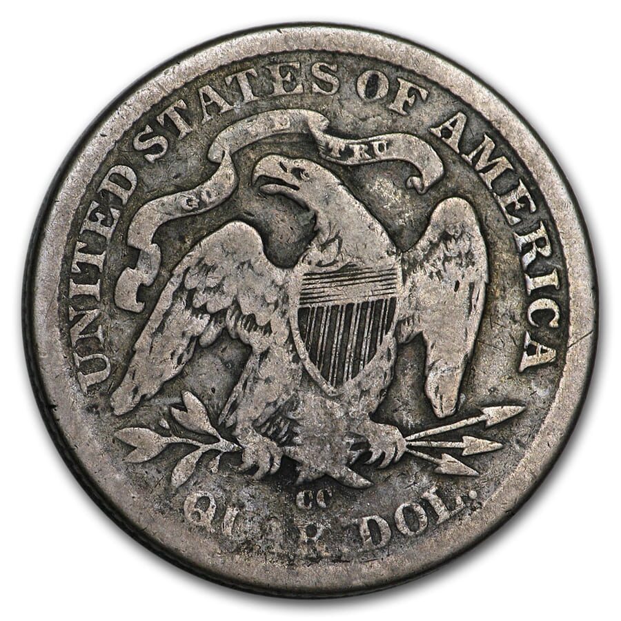 1877-CC Liberty Seated Quarter VF