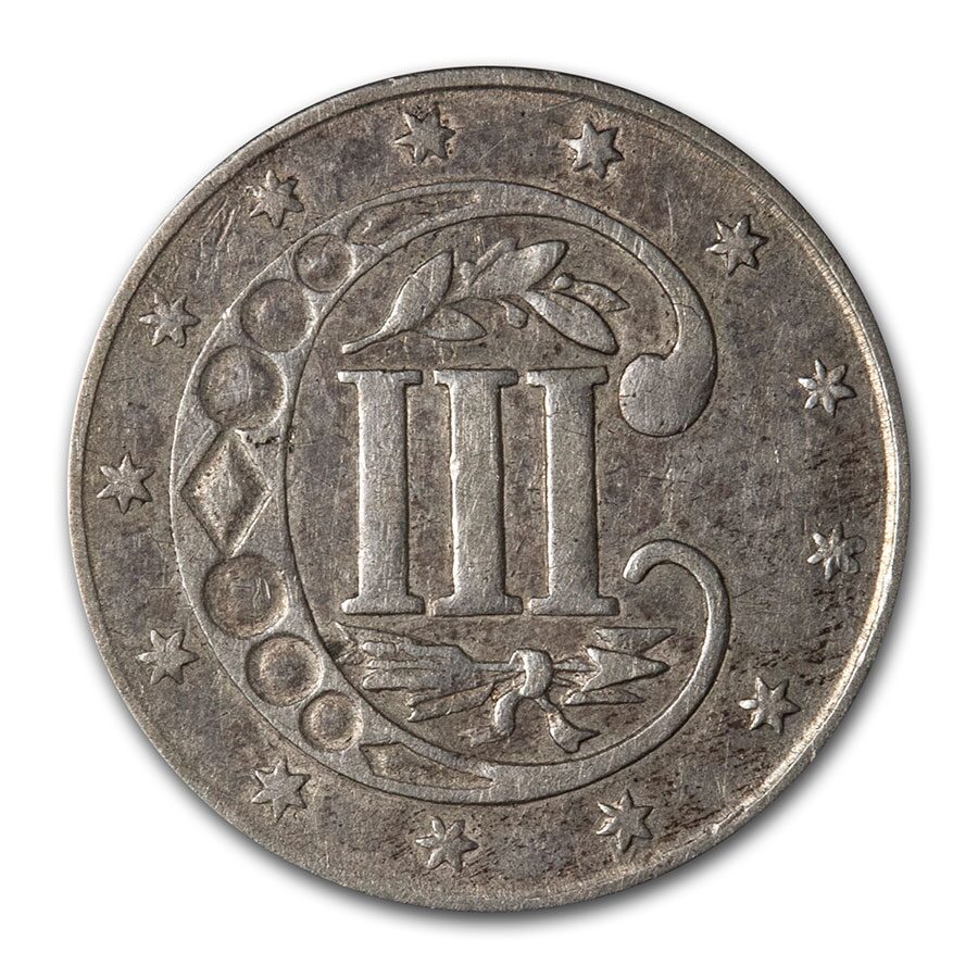 1860 Three Cent Silver XF