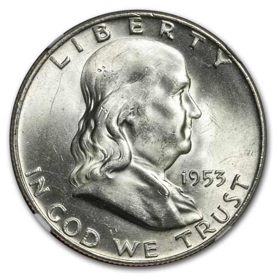1953-D Franklin Half Dollar MS-64 NGC
