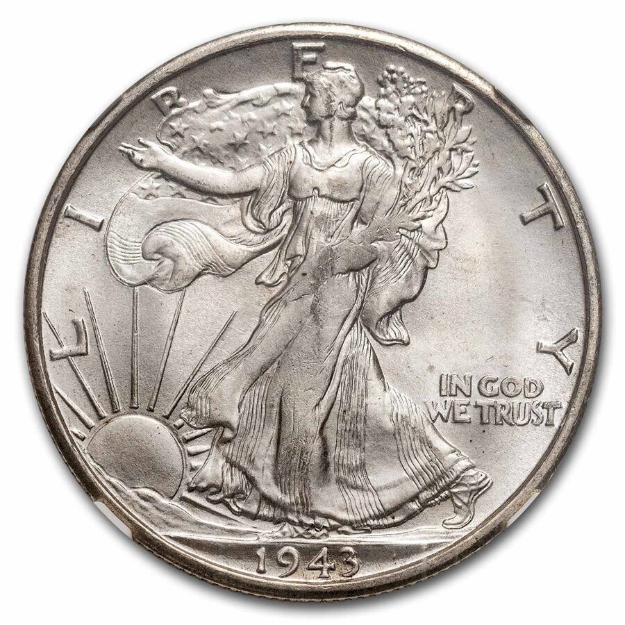 1943-S Walking Liberty Half Dollar MS-64 NGC