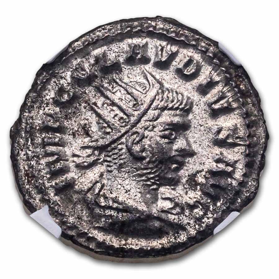 Roma Double Denarius Emperor Claudius II (268-270 AD) AU NGC