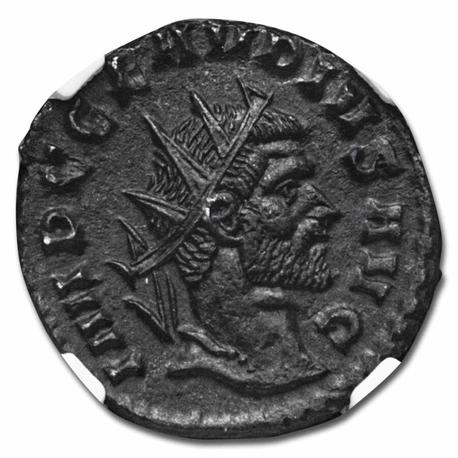 Roma Double Denarius Emperor Claudius II Ch-AU NGC (268-270 AD)