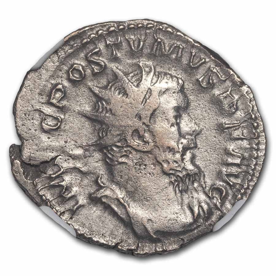 Romano-Gallic Emp BI Dbl Denarius Postumus (260-269 AD) VF NGC