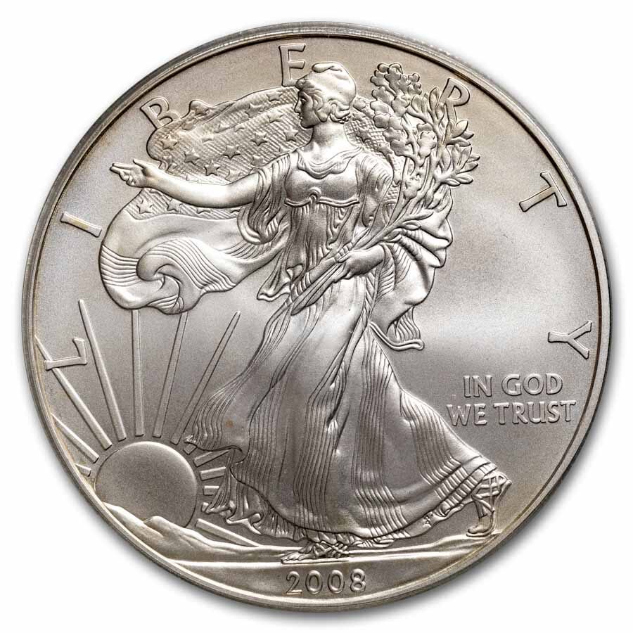 2008-W Burnished American Silver Eagle SP/MS-70 PCGS