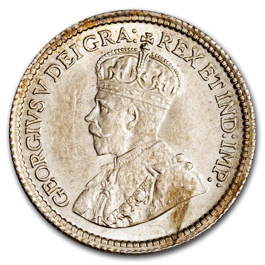 1912 Canada Silver 5 Cents George V BU