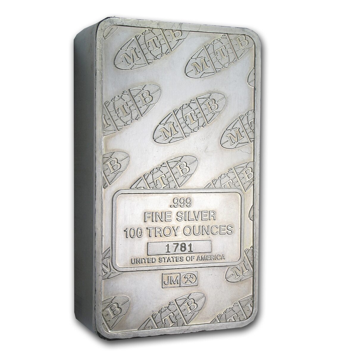 100 oz Silver Bar - Johnson Matthey (Statue of Liberty, MTB)