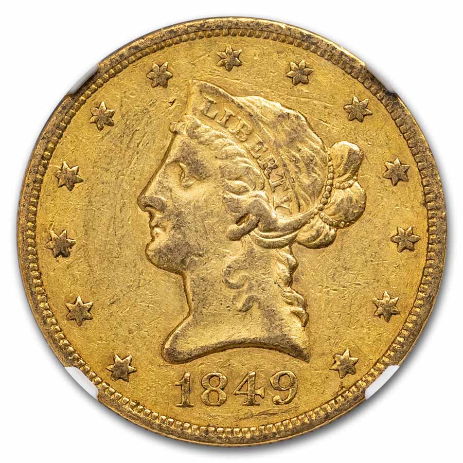 1849 $10 Liberty Gold Eagle AU-50 NGC