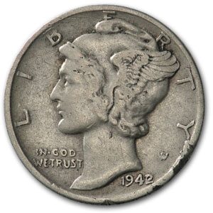 1942/41 Mercury Dime Fine