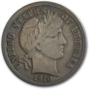 1910-S Barber Dime Fine