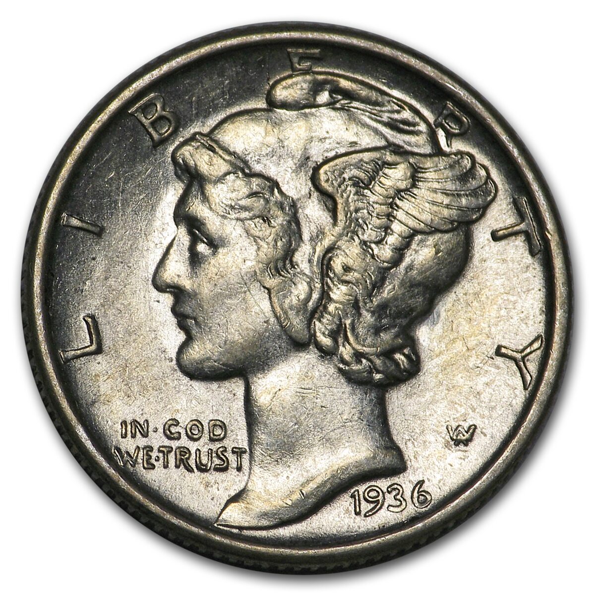 1936-S Mercury Dime AU