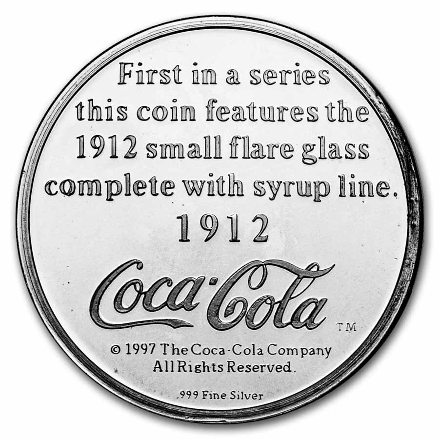 1 oz Silver Round - Coca Cola (1912 Flare Glass)