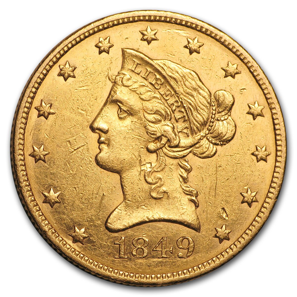 1849 $10 Liberty Gold Eagle XF