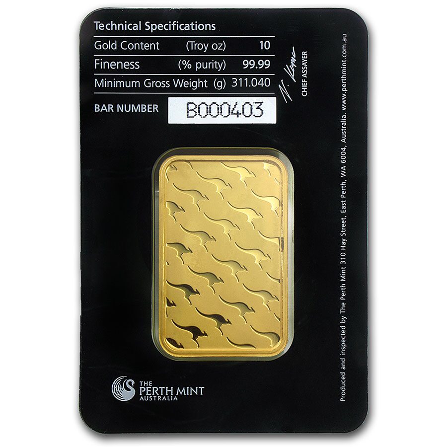 10 oz Gold Bar - The Perth Mint (In Assay)