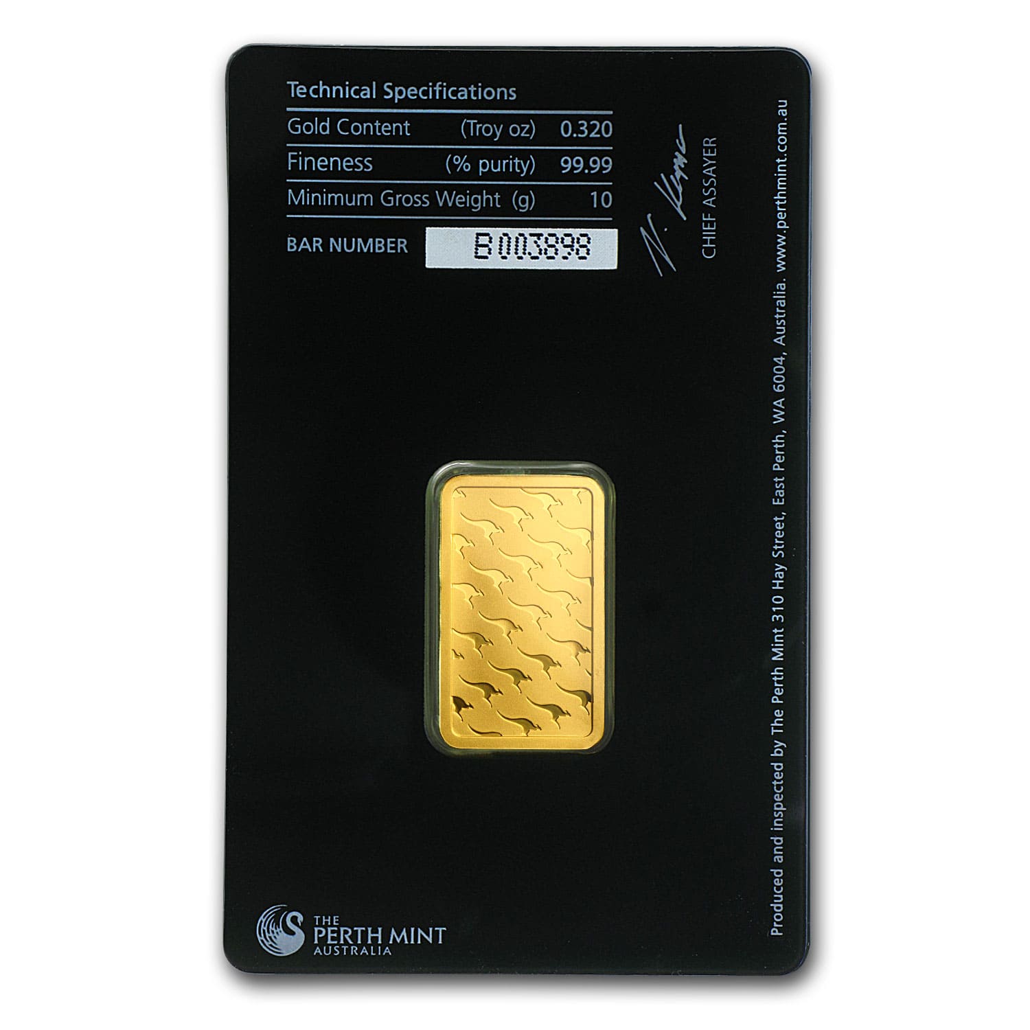 10 gram Gold Bar - The Perth Mint (In Assay)