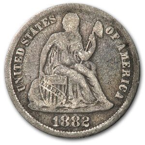 1882 Liberty Seated Dime VG