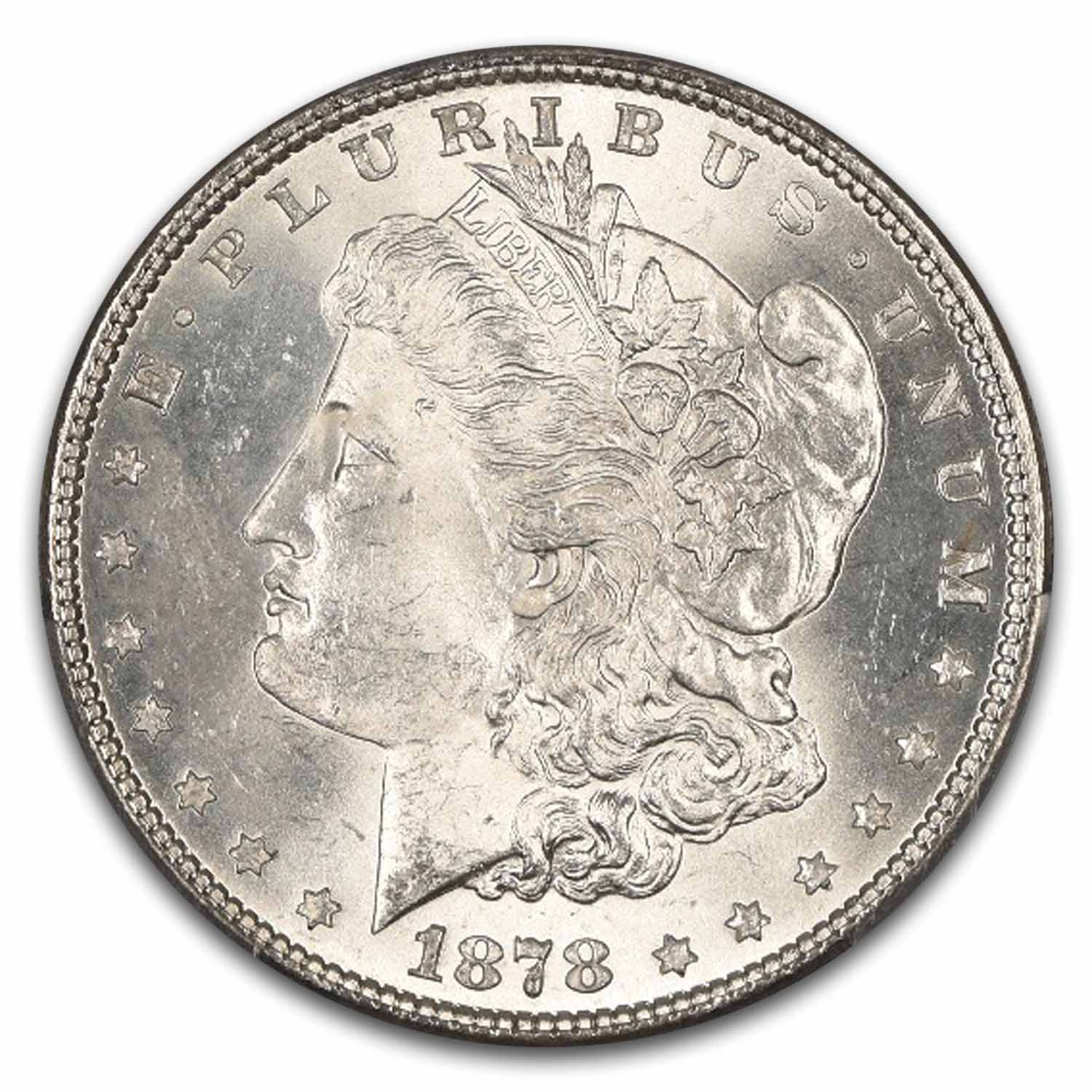 1878 Morgan Dollar 7/8 TF MS-64 PCGS (Weak)