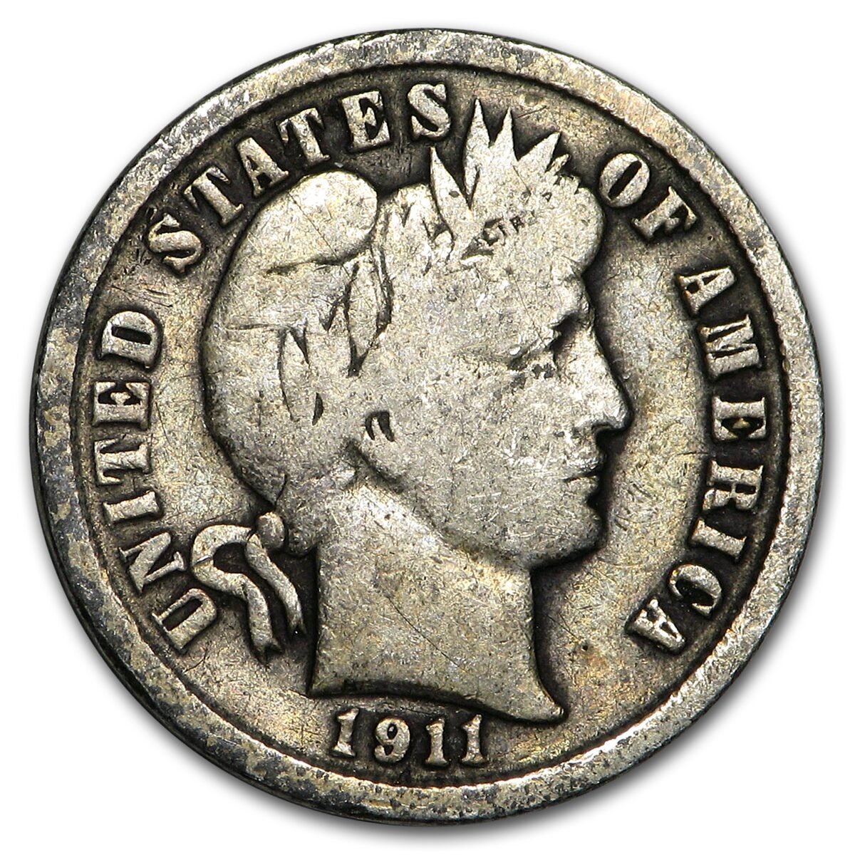 1911 Barber Dime Good/VG
