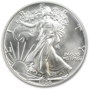 1986 American Silver Eagle MS-69 NGC (First Year of Issue Label)