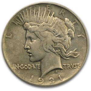 1921 Peace Dollar XF-40 PCGS