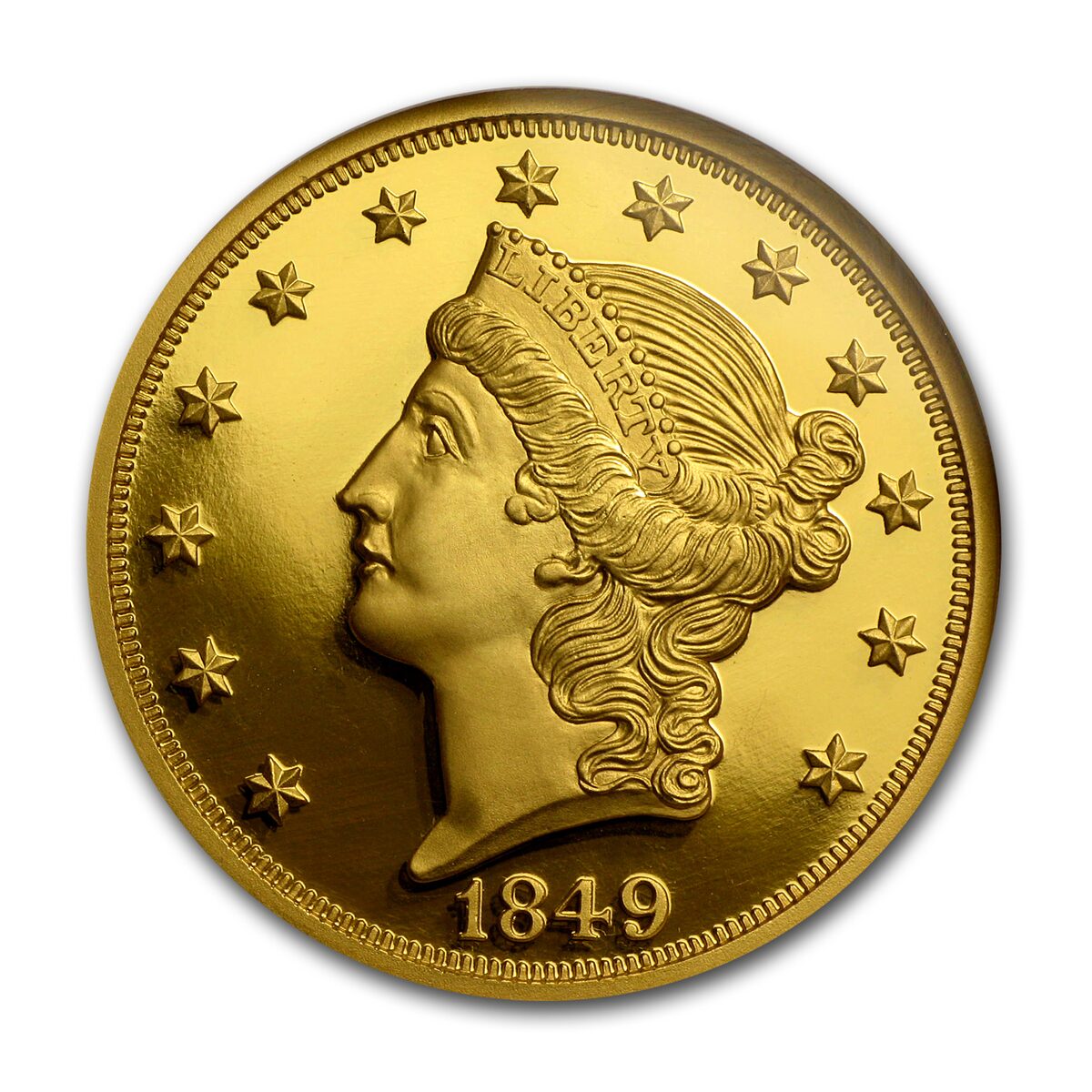 1 oz Gold Round - 1849 Pattern Double Eagle Proof NGC