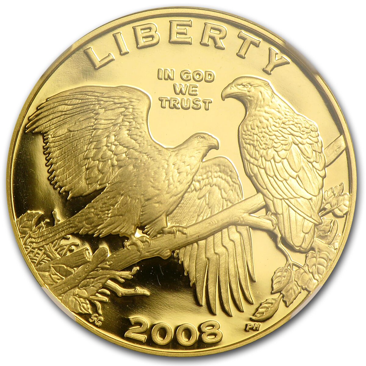 2008-W Gold $5 Commem Bald Eagle PF-70 NGC