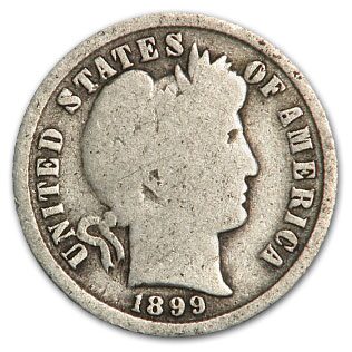 1899 Barber Dime Good/VG
